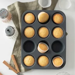 Bakeutstyr>CHRISTIANIA 1739 Bake Muffinsform 12 stk Silikon Brun