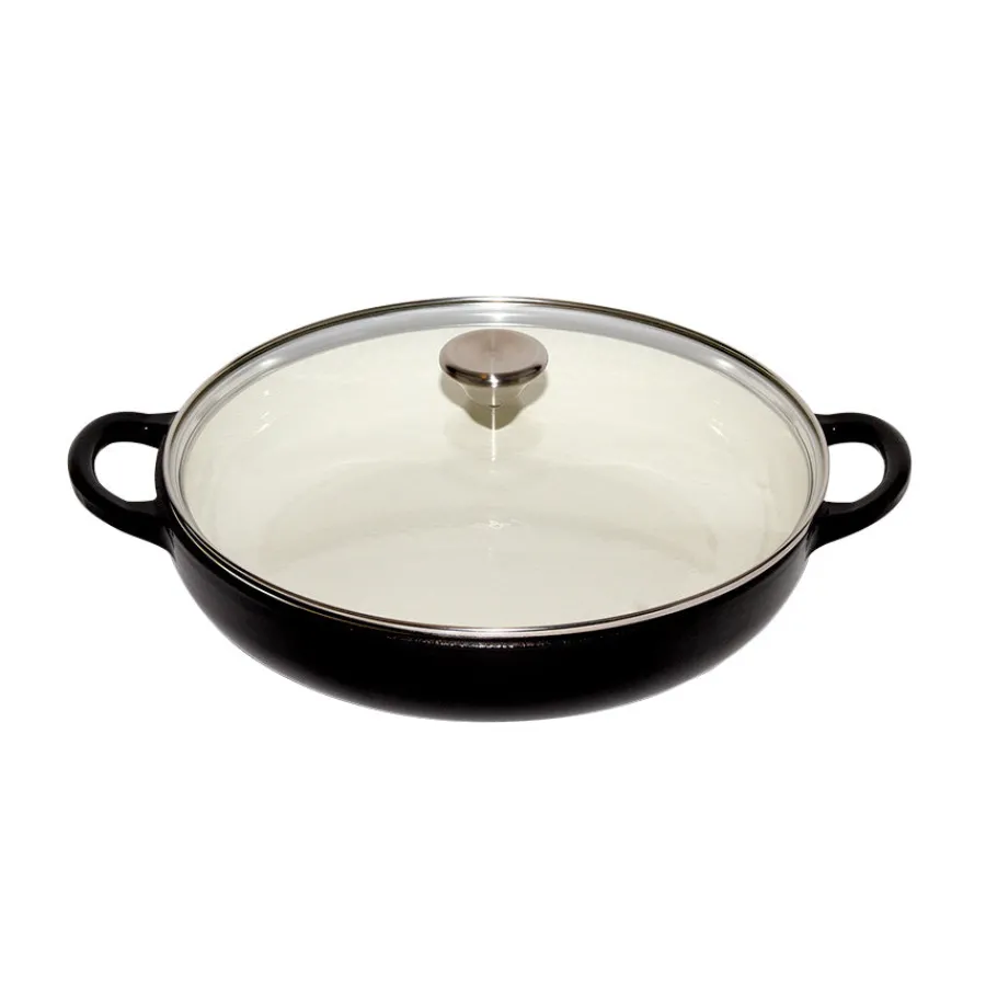 Støpejern>CHRISTIANIA 1739 Støpejernsgryte med Glasslokk 3,9L Sort