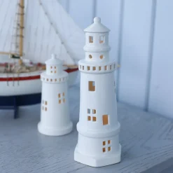 Dekor>PORSGRUNDS PORSELÆNSFABRIK Fyrtårn Lykt 25 cm – Porsgrund Porselen | Maritim stemning med LED