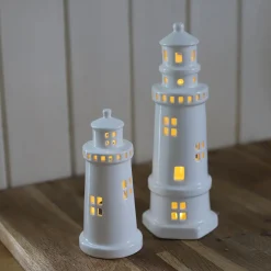 Dekor>PORSGRUNDS PORSELÆNSFABRIK Fyrtårn Lykt 25 cm – Porsgrund Porselen | Maritim stemning med LED