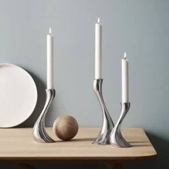 Dekor>GEORG JENSEN Cobra Lysestake 24cm blankt rustfritt stål