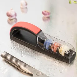 Kniver>GLOBAL MinoSharp Knivsliper med 3 Hjul Rød/Svart