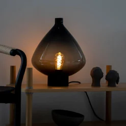 Bordlamper|Lamper Fra Hadeland Glassverk>HADELAND GLASSVERK Arkiv Bordlampe 4218 Røkgrå