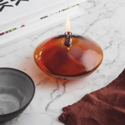 Lys>HADELAND GLASSVERK Aurora Oljelampe Amber