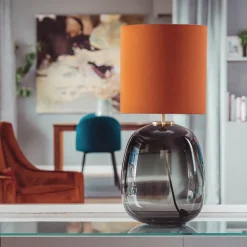 Bordlamper|Lamper Fra Hadeland Glassverk>HADELAND GLASSVERK Austra Bordlampe Røkgrå
