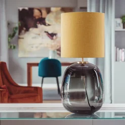 Bordlamper|Lamper Fra Hadeland Glassverk>HADELAND GLASSVERK Austra Bordlampe Røkgrå