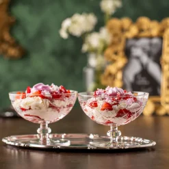 Skåler|Dessertskåler>HADELAND GLASSVERK Elizabeth Dessertskål m/Stett Blomsterslip 25cl Kla
