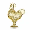 Skåler>HADELAND GLASSVERK Glasshane m/Lokk Gul 28cm