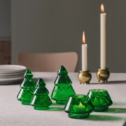 Lys>HADELAND GLASSVERK Gran Lyslykt Grønn Optikk 2pk