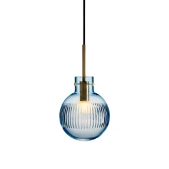 Taklamper|Lamper Fra Hadeland Glassverk>HADELAND GLASSVERK Krystallkule Taklampe Skjær Stålblå