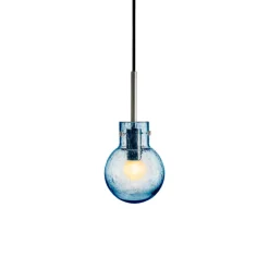 Taklamper|Lamper Fra Hadeland Glassverk>HADELAND GLASSVERK Krystallkule Taklampe Soda Stålblå