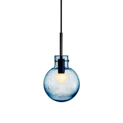 Taklamper|Lamper Fra Hadeland Glassverk>HADELAND GLASSVERK Krystallkule Taklampe Soda Stålblå