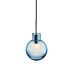 Taklamper|Lamper Fra Hadeland Glassverk>HADELAND GLASSVERK Krystallkule Taklampe Soda Stålblå
