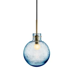 Taklamper|Lamper Fra Hadeland Glassverk>HADELAND GLASSVERK Krystallkule Taklampe Soda Stålblå