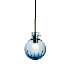 Taklamper|Lamper Fra Hadeland Glassverk>HADELAND GLASSVERK Krystallkule Taklampe Stor Stjerne Stålblå