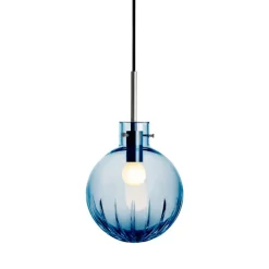 Taklamper|Lamper Fra Hadeland Glassverk>HADELAND GLASSVERK Krystallkule Taklampe Stor Stjerne Stålblå