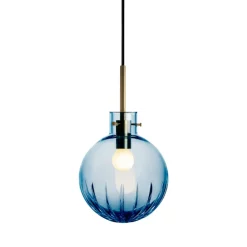 Taklamper|Lamper Fra Hadeland Glassverk>HADELAND GLASSVERK Krystallkule Taklampe Stor Stjerne Stålblå