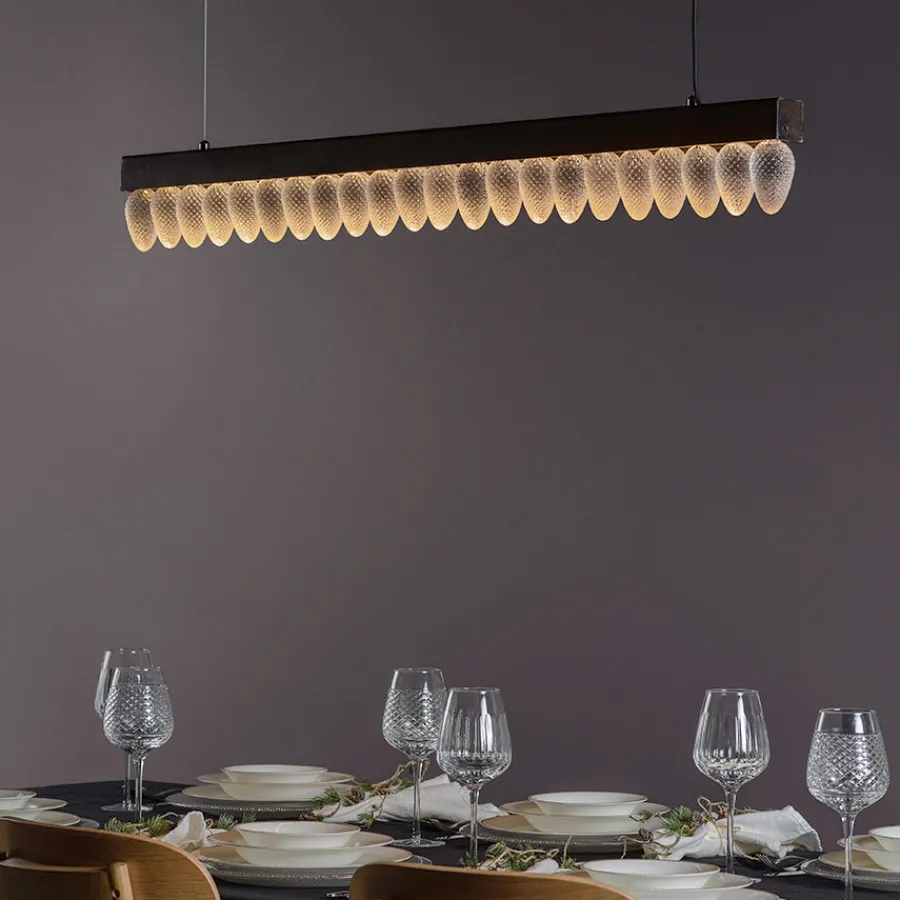 Taklamper|Lamper Fra Hadeland Glassverk>HADELAND GLASSVERK Krystallkongle Taklampe 1250mm
