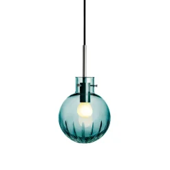 Taklamper|Lamper Fra Hadeland Glassverk>HADELAND GLASSVERK Krystallkule Taklampe Stor Stjerne Blågrønn