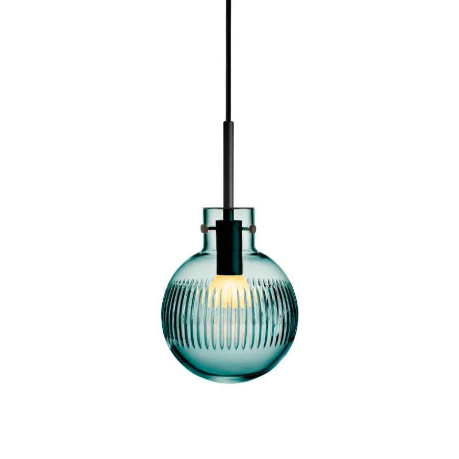 Taklamper|Lamper Fra Hadeland Glassverk>HADELAND GLASSVERK Krystallkule Taklampe Skjær Blågrønn