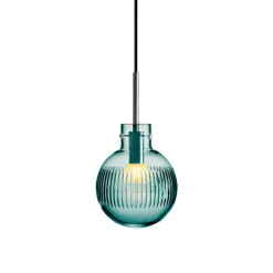 Taklamper|Lamper Fra Hadeland Glassverk>HADELAND GLASSVERK Krystallkule Taklampe Skjær Blågrønn