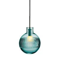 Taklamper|Lamper Fra Hadeland Glassverk>HADELAND GLASSVERK Krystallkule Taklampe Skjær Blågrønn