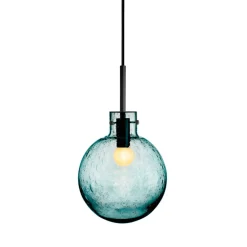 Taklamper|Lamper Fra Hadeland Glassverk>HADELAND GLASSVERK Krystallkule Taklampe Soda Blågrønn