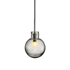 Taklamper|Lamper Fra Hadeland Glassverk>HADELAND GLASSVERK Krystallkule Taklampe Soda Røkgrå