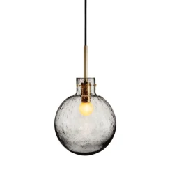Taklamper|Lamper Fra Hadeland Glassverk>HADELAND GLASSVERK Krystallkule Taklampe Soda Røkgrå