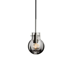 Taklamper|Lamper Fra Hadeland Glassverk>HADELAND GLASSVERK Krystallkule Taklampe Optikk Røkgrå