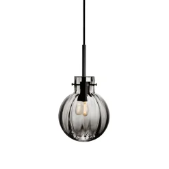 Taklamper|Lamper Fra Hadeland Glassverk>HADELAND GLASSVERK Krystallkule Taklampe Optikk Røkgrå