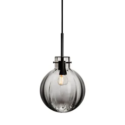 Taklamper|Lamper Fra Hadeland Glassverk>HADELAND GLASSVERK Krystallkule Taklampe Optikk Røkgrå