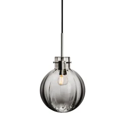 Taklamper|Lamper Fra Hadeland Glassverk>HADELAND GLASSVERK Krystallkule Taklampe Optikk Røkgrå