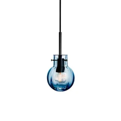 Taklamper|Lamper Fra Hadeland Glassverk>HADELAND GLASSVERK Krystallkule Taklampe Optikk Stålblå
