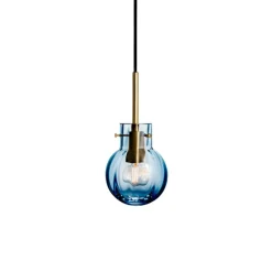 Taklamper|Lamper Fra Hadeland Glassverk>HADELAND GLASSVERK Krystallkule Taklampe Optikk Stålblå