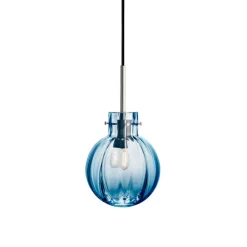 Taklamper|Lamper Fra Hadeland Glassverk>HADELAND GLASSVERK Krystallkule Taklampe Optikk Stålblå