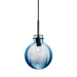 Taklamper|Lamper Fra Hadeland Glassverk>HADELAND GLASSVERK Krystallkule Taklampe Optikk Stålblå