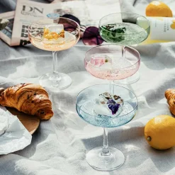 Champagne>HADELAND GLASSVERK Odyssé Cavaskål Blå 25cl 2pk