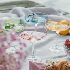 Champagne>HADELAND GLASSVERK Odyssé Cavaskål Blå 25cl 2pk