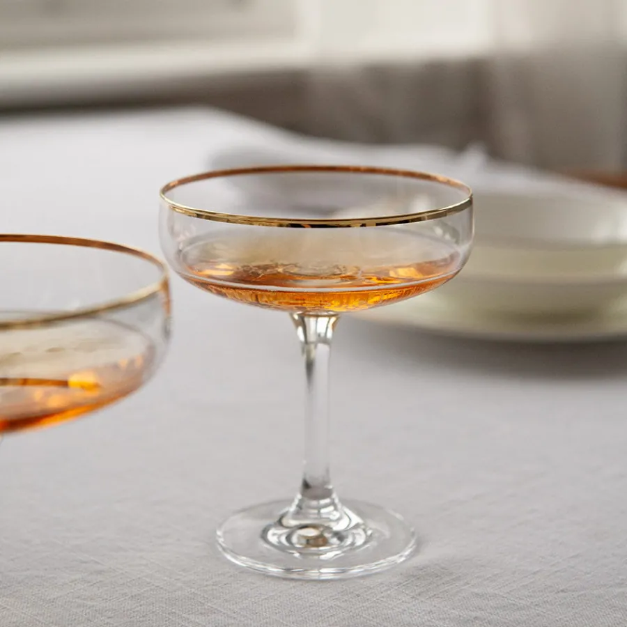Champagne>HADELAND GLASSVERK Odyssè Cavaskål Gullkant 2stk 25cl