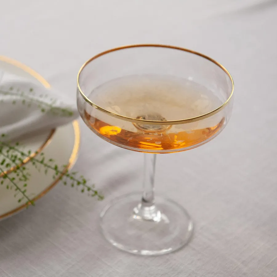 Champagne>HADELAND GLASSVERK Odyssè Cavaskål Gullkant 2stk 25cl