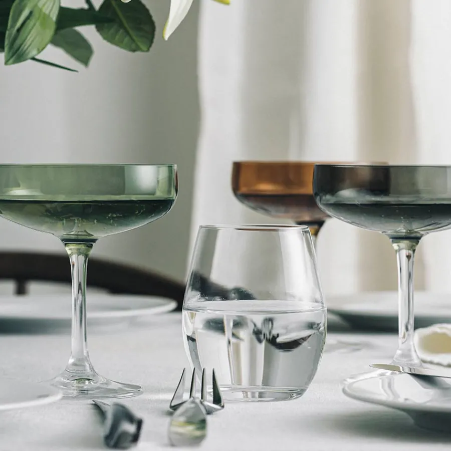 Champagne>HADELAND GLASSVERK Odyssé Cavaskål Røkgrå 25cl 2pk