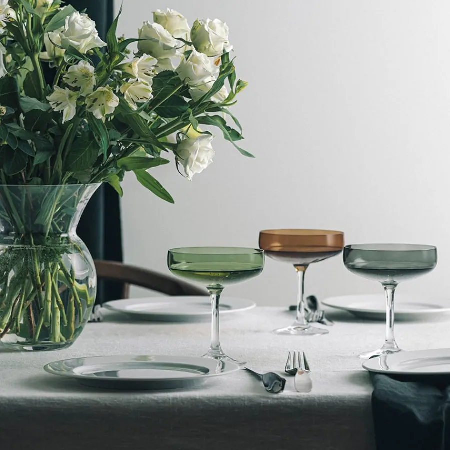 Champagne>HADELAND GLASSVERK Odyssé Cavaskål Røkgrå 25cl 2pk