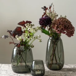 Dekor|Vaser>HADELAND GLASSVERK Siccori Vase 11cm Røkgrå