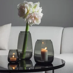 Dekor|Vaser>HADELAND GLASSVERK Siccori Vase 26cm Røkgrå