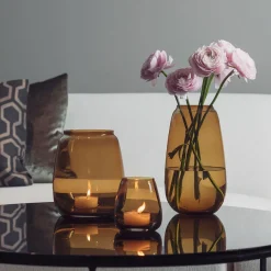 Dekor|Vaser>HADELAND GLASSVERK Siccori Vase 11cm Dyp Oker