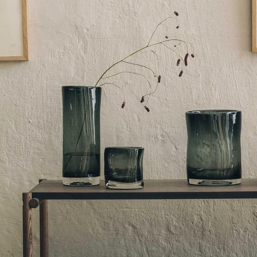 Dekor|Lys>HADELAND GLASSVERK Sine Telysholder 12,5x10,5cm Røkgrå