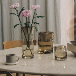 Dekor|Vaser>HADELAND GLASSVERK Sine Vase 29,5x11cm Kakao