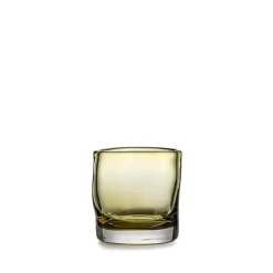 Dekor|Lys>HADELAND GLASSVERK Sine Vase / Lyslykt 12,5 x10,5cm Oliven