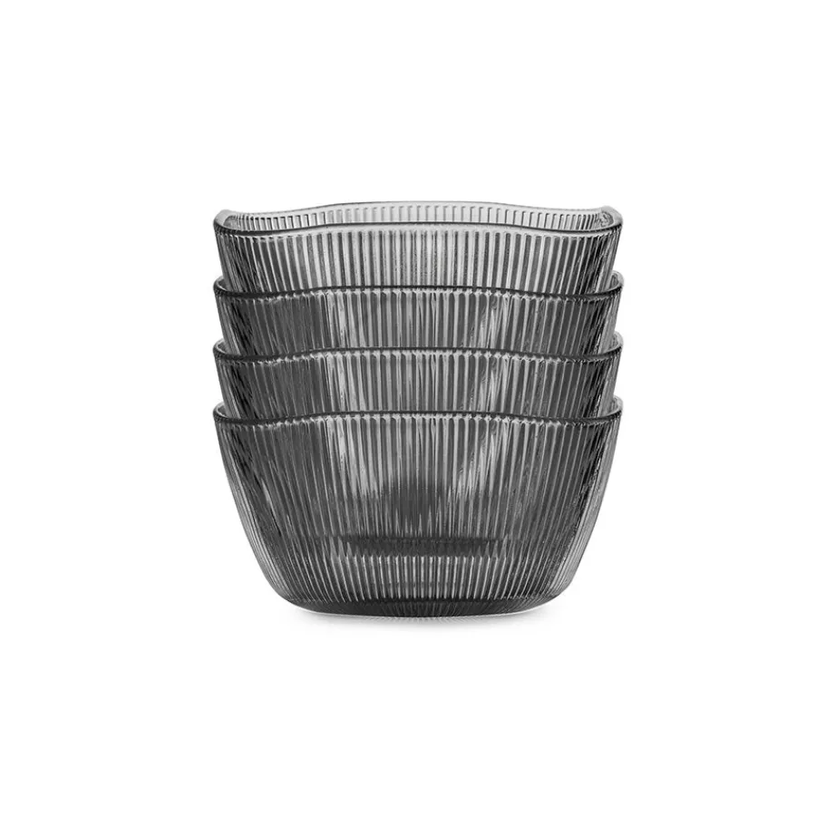 Skåler>HADELAND GLASSVERK Siri Bolle 13cm Røkgrå 4pk